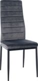 CLP Mayfair Eetkamerstoel - Zonder armleuning - Fauteuil - Metalen onderstel - grijs Fluweel