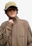 BENCH Superdry Bench High Neck Stripe Trainingsjack Heren S Katoen/Polyester Chocolate Chip/Ardwick Green