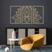 Goodivery ® Décoration murale unique en métal fleur de lotus, set de 3
