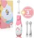 Loby Brosse à dents électrique enfant - Brosse à dents bébé - Avec minuterie - 0 à 4 ans - Rose