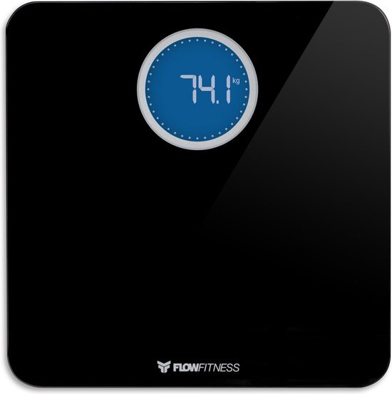 Flow Fitness Bluetooth Smart Scale Weegschaal - Zwart