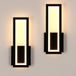 Comely Binnen LED Wandlamp, 2 Stuks 16W 1800LM Moderne Acryl Zwarte Wandlamp, LED Armaturen 3000K Warm Wit voor Slaapkamer, Woonkamer, Gang, Trap, 32CM