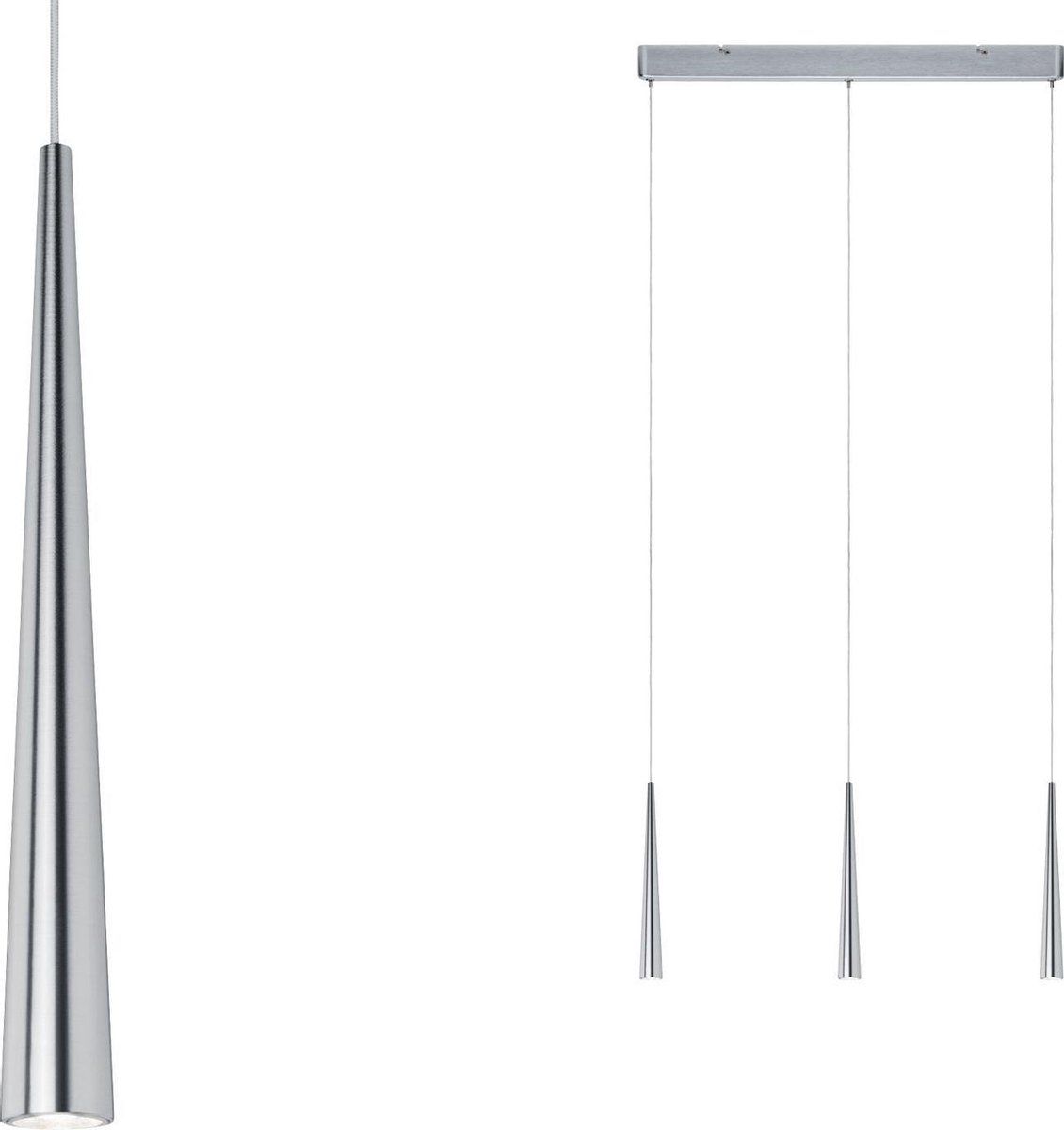 Paulmann Gutta Hanglamp LED 3 x 7W Geborsteld Alu Dimbaar