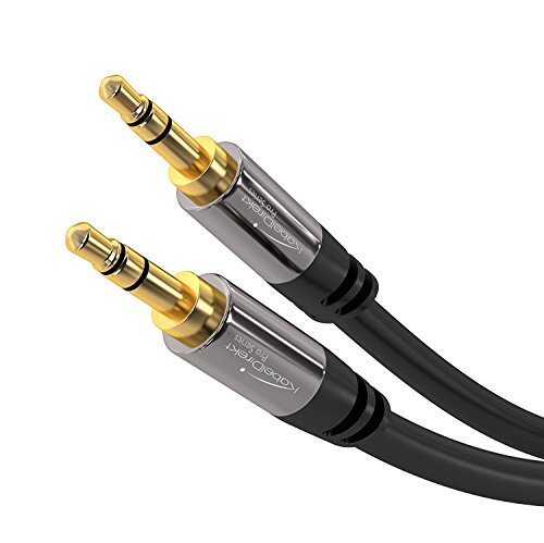 KabelDirekt - Aux kabel, audio & jack kabel 3,5 mm (Onverwoestbaar geconstrueerd & geschikt voor iPhones, iPads, smartphones, MP3-players, tablets, auto’s & andere stereotoestellen) - 7,5 m - zwart