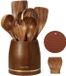 Spardar Set d'ustensiles de cuisine en bois, 9 pièces
