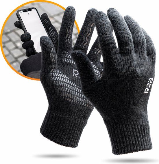 R2B Touchscreen Handschoenen Winter Kinderen - Zwart - Unisex - Maat One Size
