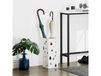 HOMCOM Porte-Parapluie Carré Acier Blanc avec Bac Amovible