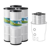 Latios Cartouche de filtre de piscine - Cartouche de filtre de remplacement 4 Pièces - Surface de filtration 7,4 m²/h - Réutilisable - Facile à nettoyer - Débit élevé
