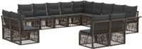 vidaXL Tuinbank - Set - 13 zitplekken - Grijs - Polyrattan