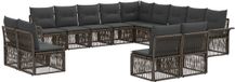 vidaXL Tuinbank - Set - 13 zitplekken - Grijs - Polyrattan