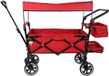 Bolderkar transport pour enfants - Bolderkar avec barre de poussée - Rouge