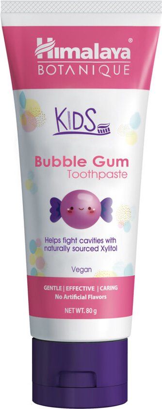 Himalaya Herbals Botanique Kindertandpasta Bubble Gum 80 gr - Veganistisch - Glutenvrij - Zonder Fluoride