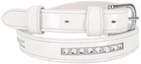 QHP Competitie leren riem Vaila - Wit - Unisex - Leer - 95 cm