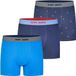 Happy Shorts Heren Boxershort Hartjes 3-Pack Blauw Valentijn - Maat XXL