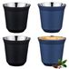 Set de 4 tasses à expresso en acier inoxydable à isolation sous vide 80 ml