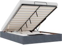 vidaXL Ottoman Bedframe zonder matras 140x190 cm fluweel donkergrijs