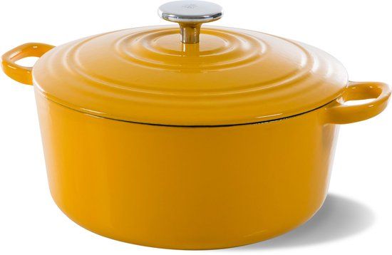 BK Bourgogne Braadpan 28cm - Sunny Yellow - Gietijzer - Inductie