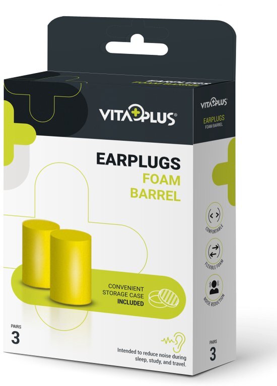 Vitaplus Earplugs Foam Barrel 6ST
