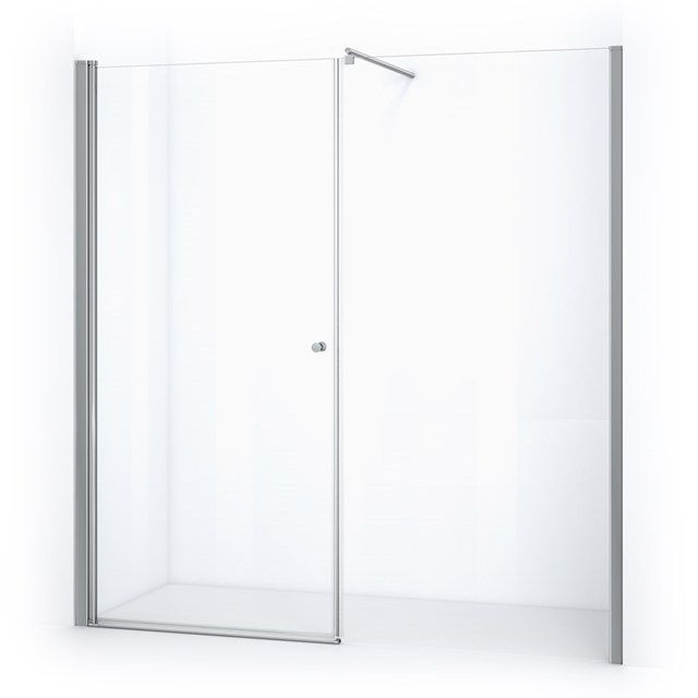 Maxaro Douchewand met Draaideur Zircon Comfort 195cm Chroom - 6095827123173