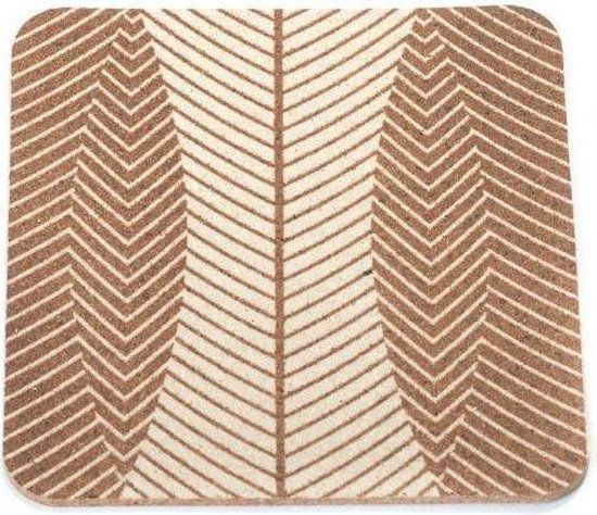 Amorim Cork Korko Home Summer Leaves Coasters - Cork - 9.5 x 9.5 cm - Set of 4 - Brown