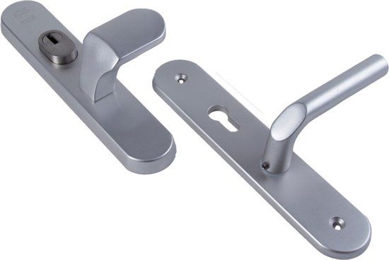 Ami Veiligheids schildgarnituur SKG knop/kruk - deurdikte 38/45 mm - Omkeerbaar - KT 72 Omkeer - F1 - zonder gatdeelkruk