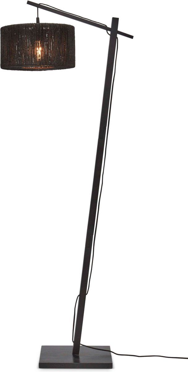 GOOD&MOJO Iguazu Vloerlamp - Bamboe/Jute Zwart - 150cm - Staande lamp