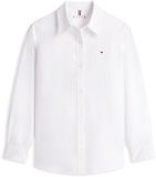 Tommy Hilfiger Dames Oxford Relaxed Fit Overhemd WW0WW46111 Wit Katoen Lange Mouw Kort Klassieke Kraag 44