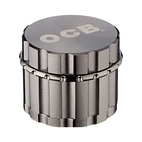 OCB 18888 Grinder kruidenmolen met diamantgeslepen chroom brushed-50mm-4-delig, aluminium