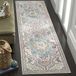SAFAVIEH Mystique Collection Lopertapijt - 2'3 x 20 cm, grijs en lichtblauw, aquarel distressed design, niet-pluizend en onderhoudsvriendelijk, ideaal voor gebieden met veel verkeer in woonkamer