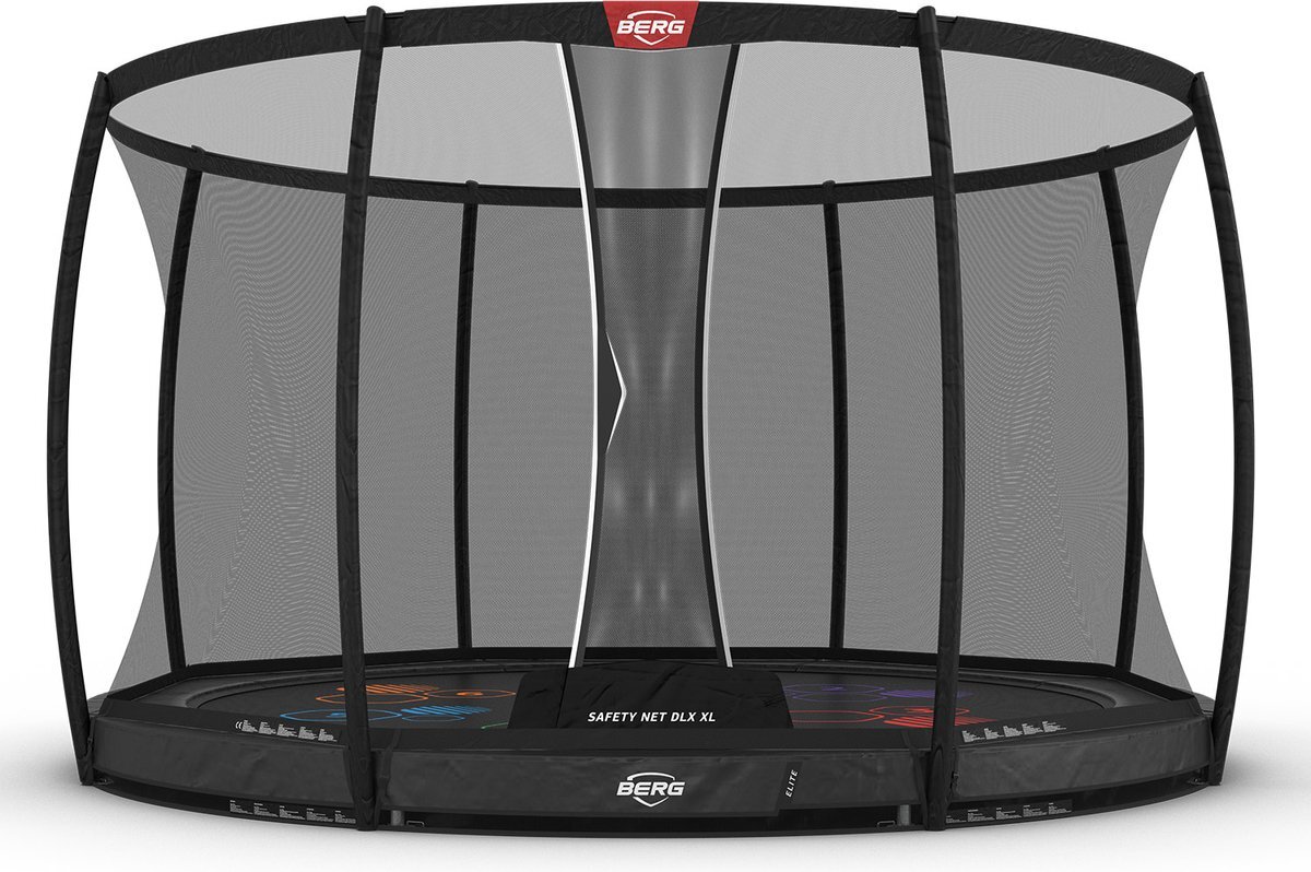 Berg InGround Trampoline Elite Levels - Rond - Grijs - 430 cm - incl. veiligheidsnet deluxe XL