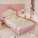 Merkloos Gecapitonneerd Kinderbed met Kroon en Gevoerd Design