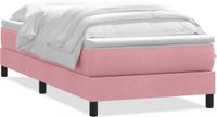 vidaXL Boxspring met matras fluweel roze 80x220 cm