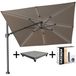 Challenger T2 glow premium parasol 300x300 cm antraciet havanna avec pied et housse 90KG