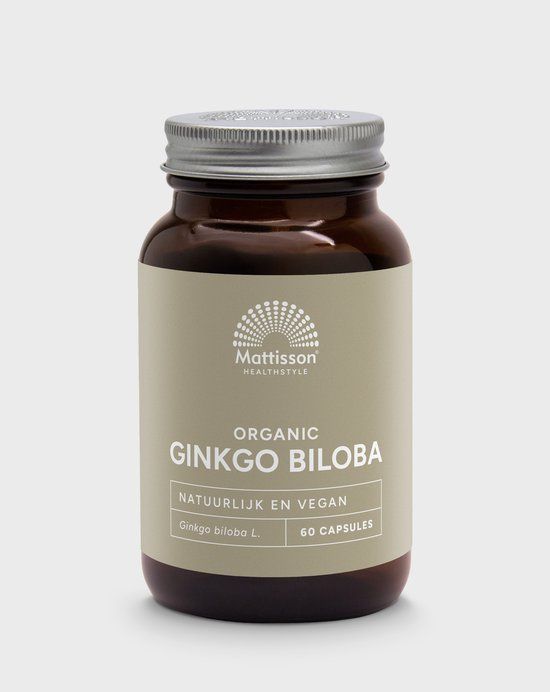 Mattisson HealthStyle Mattisson Biologische Gingko Biloba Vegan Voedingssupplement 60 Capsules