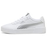 PUMA Carina 3.0 Metallic Glam sneakers voor Dames, Wit/Zilver, Maat 35,5