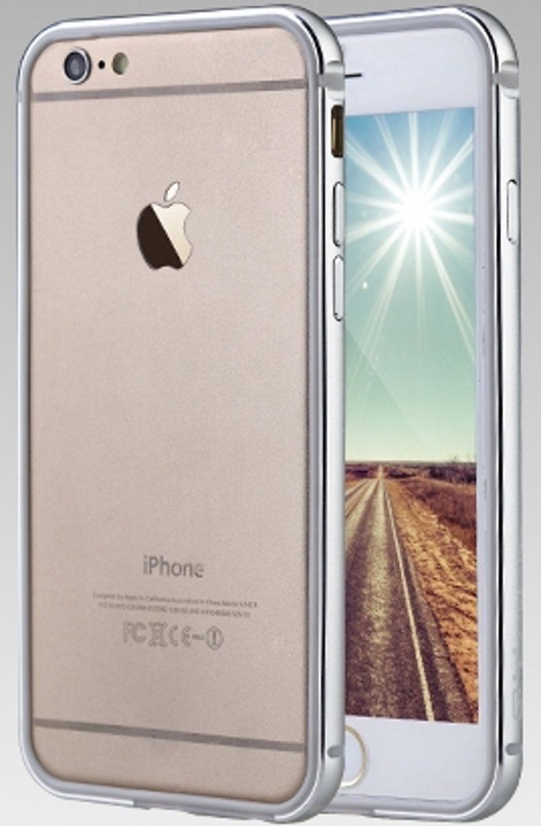Best Cases QY Zilver Aluminium en TPU bumper hoesje voor Apple iPhone 6 Plus / 6s Plus