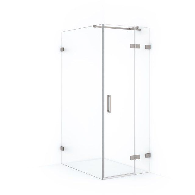 Maxaro Douchecabine Diamond 110x80cm 8mm Helder Veiligheidsglas Geborsteld RVS met Draaideur