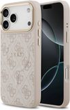 Guess Back Cover - iPhone 17 Pro Max - Roze - Magsafe PU Leather - 4G Classic Logo