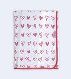 Ti TIN Angelnesten (lange) van netstof voor baby's, 80 x 80 cm, 100% katoen, zacht, absorberend en multifunctioneel, hartmotief, kleur: roze, 180 g/m²