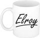 Bellatio Decorations Elroy Naam koffiemok - beker - met sierlijke letters - wit