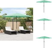 vidaXL Parasol met stalen paal 388x388x248 cm groen