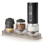 Fritel HM 1555 Oplaadbare Kruidenmolen met Verwisselbare Pods – Elektrische Peper- en Zoutmolen USB-C – Inclusief 3 Pods – Keramisch Maalmechanisme – Zwart