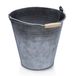 Decoratieve zinkemmer met houten handvat antraciet 10 liter metalen emmer