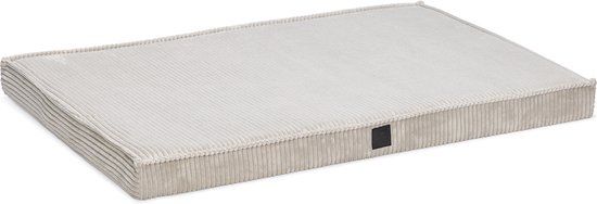 Designed by Lotte Benchkussen Ribbed - Hondenkussen - Orthopedisch - Ribbed stof - Lichtgrijs - 88x58x8 cm