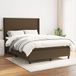 vidaXL Boxspring met matras stof donkerbruin 140x190 cm
