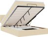 vidaXL Bed poef met matras en LED's 140x200 cm stof crèmekleurig