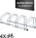 Dunlop Fietsenrek voor 4 Fietsen - Aluminium - Zilver - 59 cm