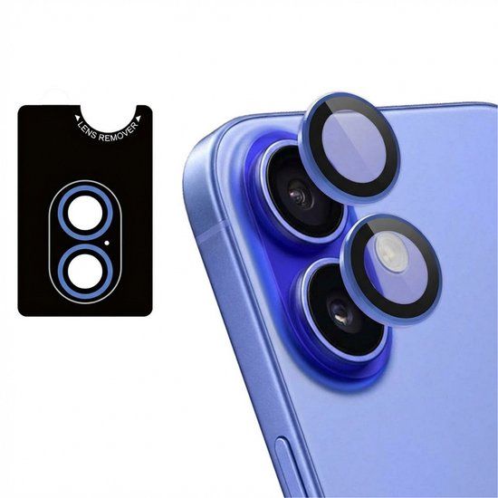 imoshion Camera Lens Protector - Geschikt voor Apple iPhone 16 Plus / 16 - 2 Pack - Ultramarine