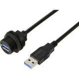TRU COMPONENTS TC-E13T-FU3-PWF/MU3-NWA-0.5PV-S TC-13543568 USB 3.0-bus naar stekker, IP67 (schroefdraad), kabel 0,5 m Waterdichte kunststof kabel 1 stuk(s)