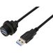 TRU COMPONENTS TC-E13T-FU3-PWF/MU3-NWA-0.5PV-S TC-13543568 USB 3.0-bus naar stekker, IP67 (schroefdraad), kabel 0,5 m Waterdichte kunststof kabel 1 stuk(s)